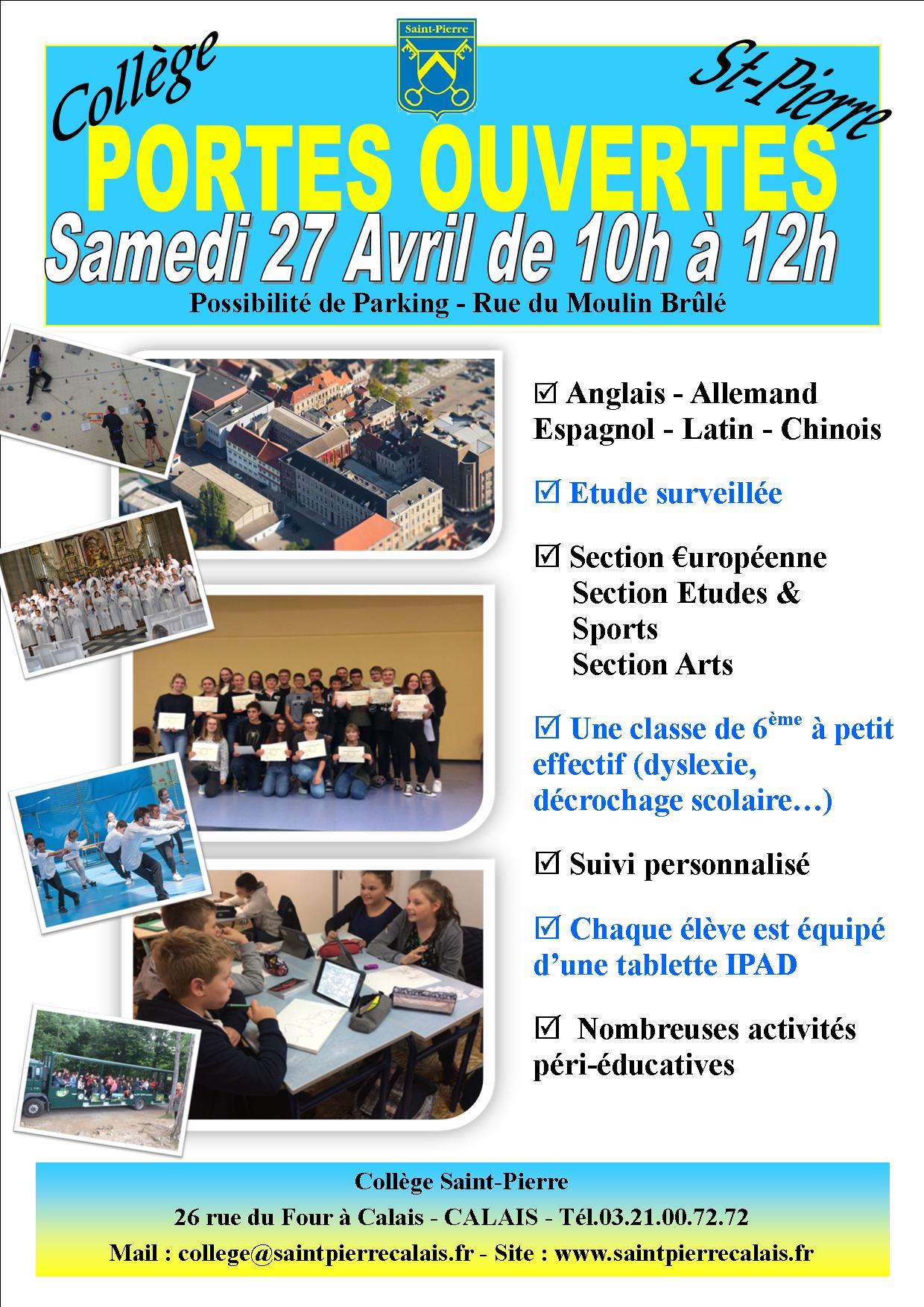 Affiche Portes ouvertes Collège avril 2019